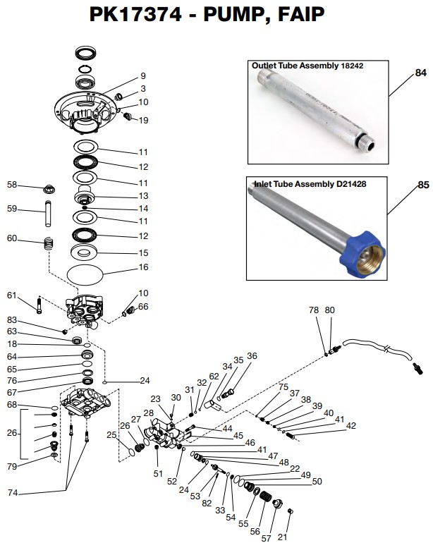 Excell EXWGV2121 pump parts